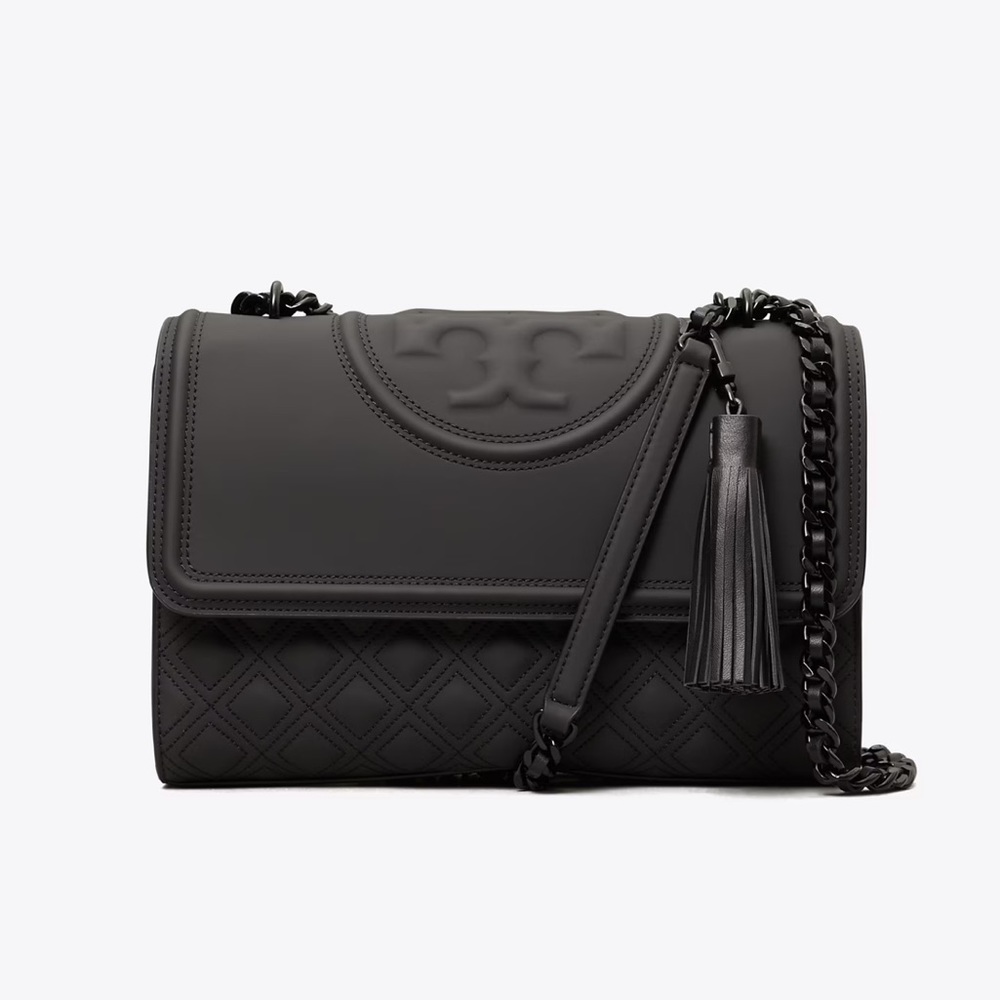 Tory Burch Fleming Matte Black Convertible Shoulder Bag